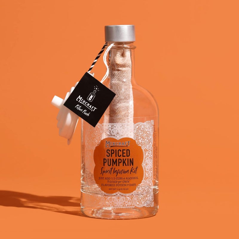 MixCraft Spirit Infusion Kit - Premium Craft Cocktail & Mocktail Mixer, Glass Bottle, Collapsible Funnel, Flavor Pouch & Recipe, Spiced Pumpkin - Image 2